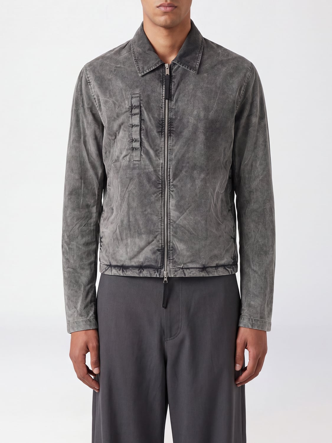 THOM KROM Slim-Fit Cotton Denim Shirt Jacket with Zip