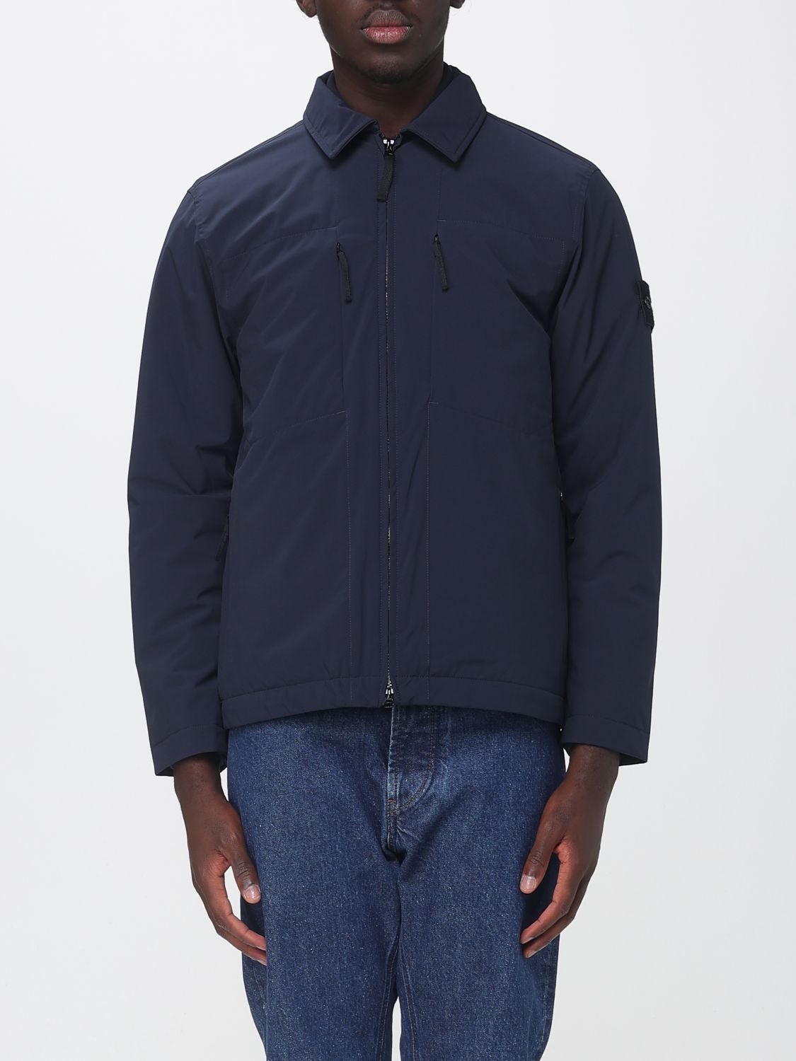 STONE ISLAND Softshell Windbreaker Shirt Jacket with Compass Logo