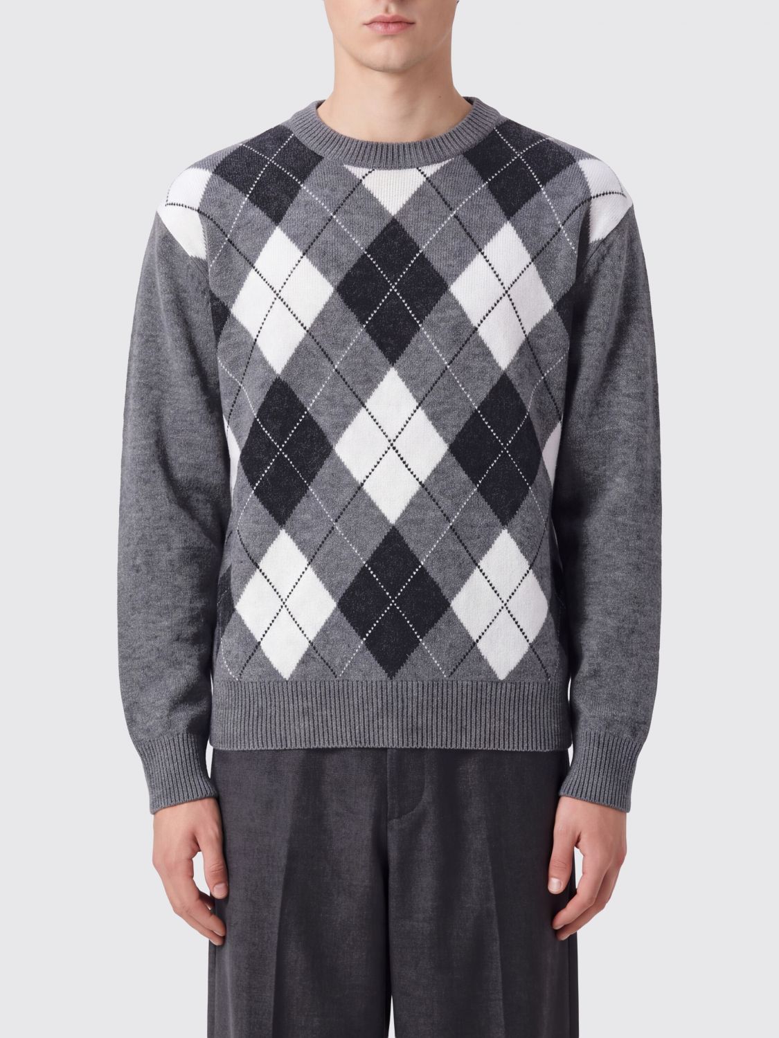 Dunst Pure Wool Argyle Crewneck Jumper