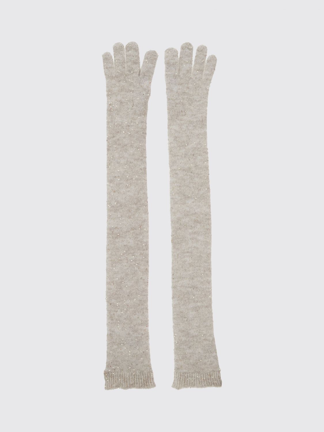 BRUNELLO CUCINELLI Basic Design Gloves in Wool and Mohair Knit