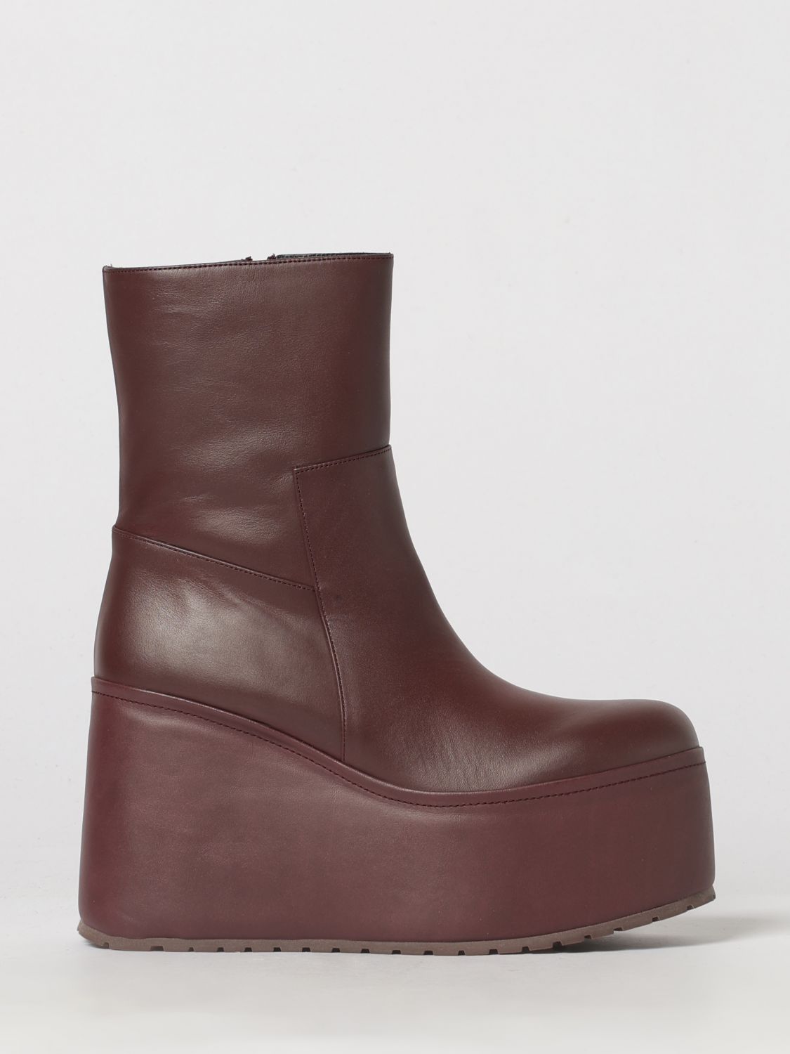PALOMA BARCELÒ Blaire Nappa Leather Ankle Boots with High Wedge Heel