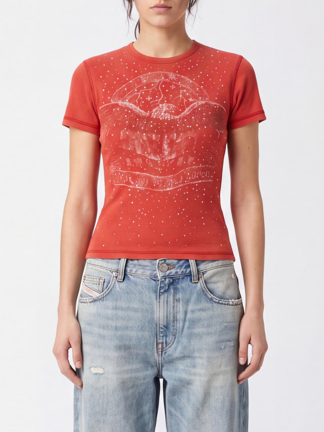 DIESEL T-Shirts Donna colore Rosso
