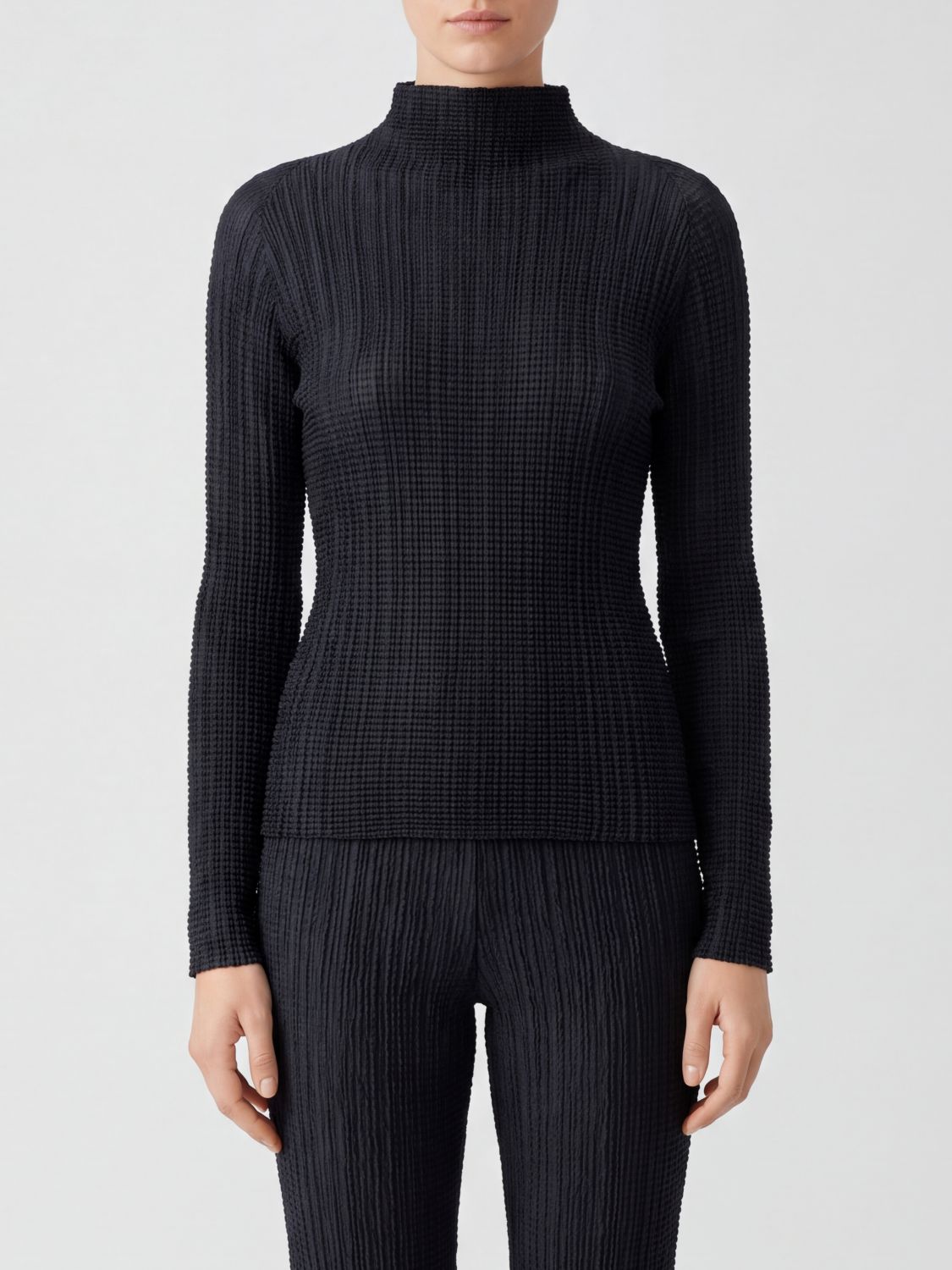 ISSEY MIYAKE Long-Sleeved Polyester Crêpe Turtleneck