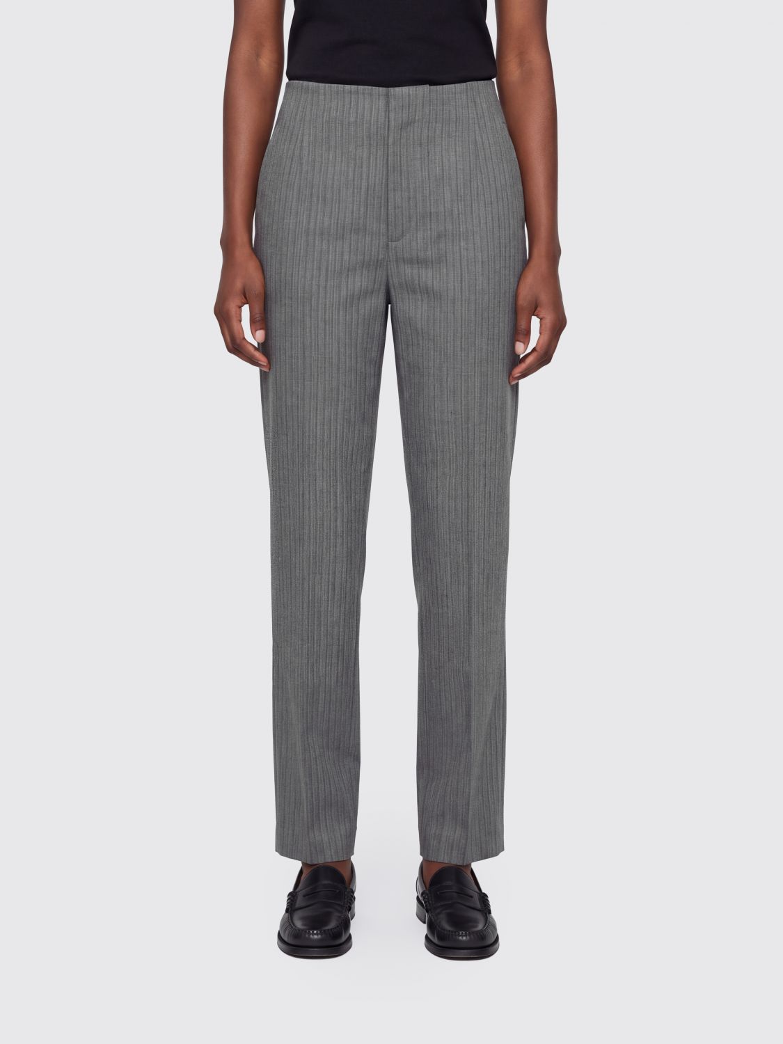 ALBERTA FERRETTI Mid-Rise Chevron Wool-Blend Skinny Trousers