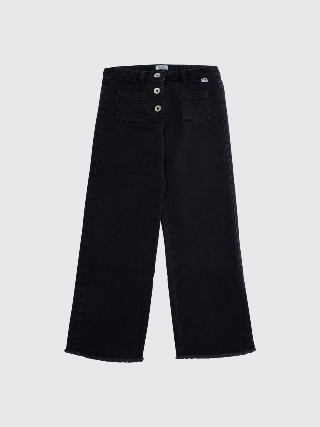 IL GUFO Girl's High-Waisted Wide-Leg Denim Jeans IL GUFO Girl's High-Waisted Wide-Leg Denim Jeans