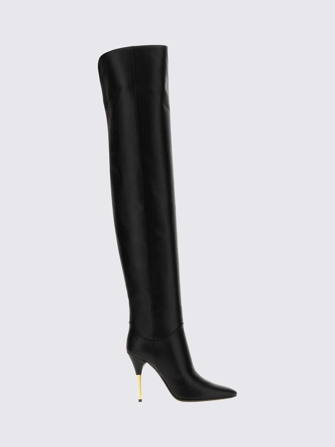 VALENTINO GARAVANI Calfskin Leather Over-the-Knee Boots with Stiletto Heel VALENTINO GARAVANI Calfskin Leather Over-the-Knee Boots with Stiletto Heel