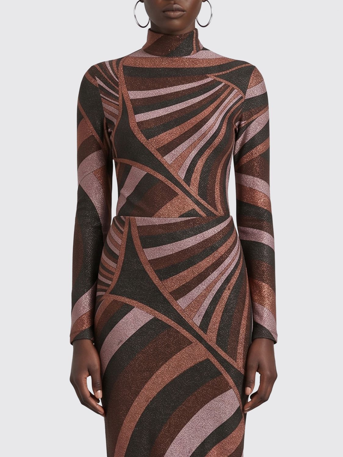 PUCCI Iride Abstract-Print Lurex Jersey Long-Sleeved Top PUCCI Iride Abstract-Print Lurex Jersey Long-Sleeved Top