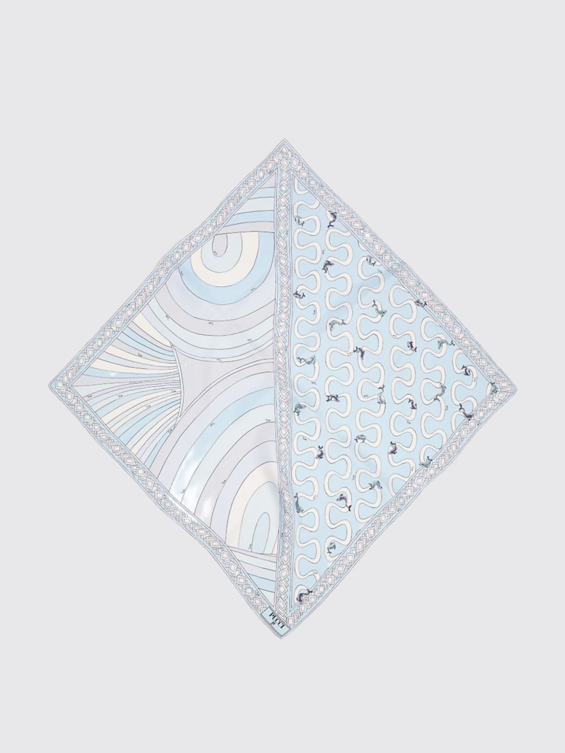 PUCCI Vintage Design Foulard in Pure Silk with Fauna Print
