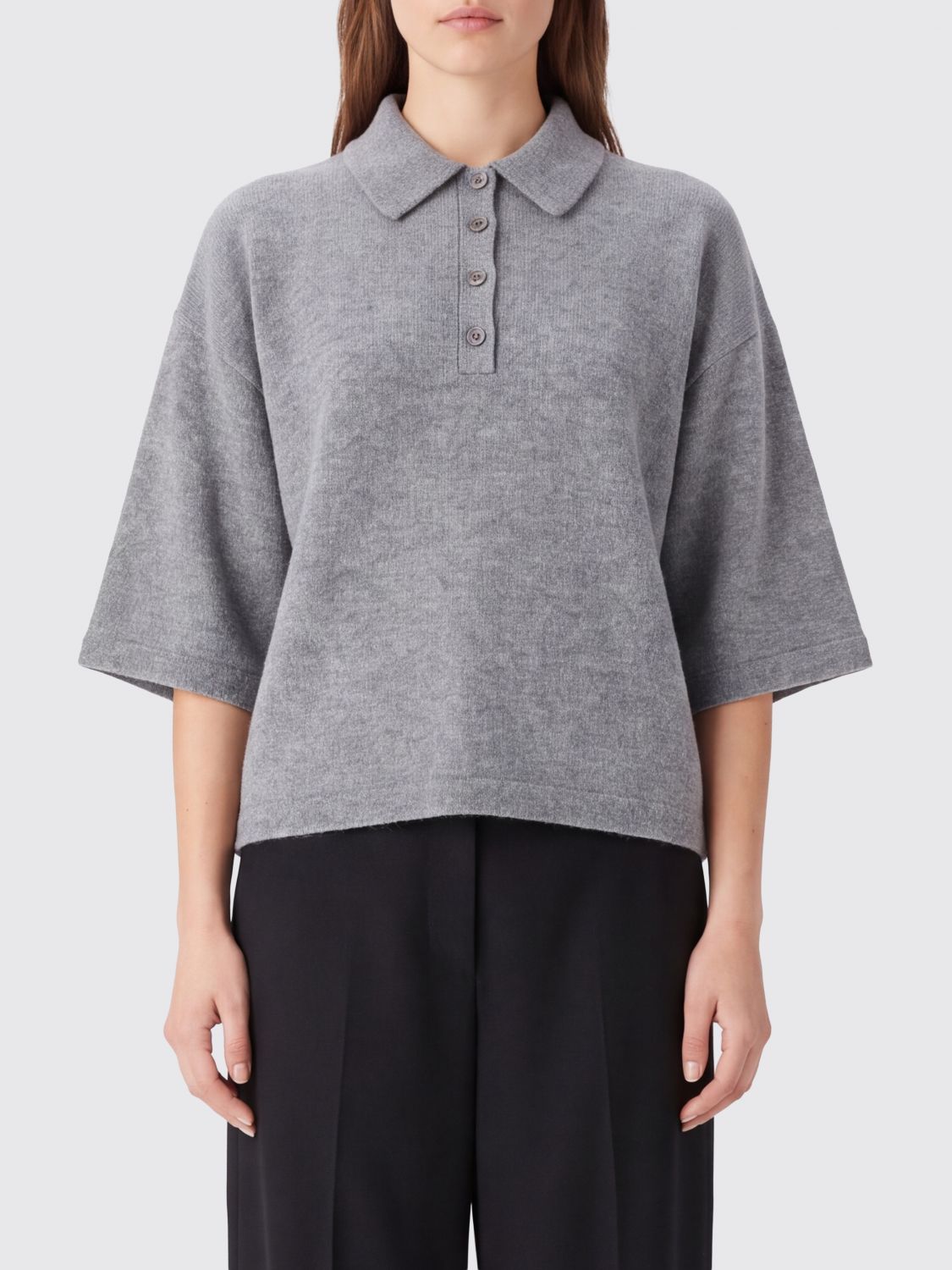 Frame Polo Shirt Woman Color Grey In Gray