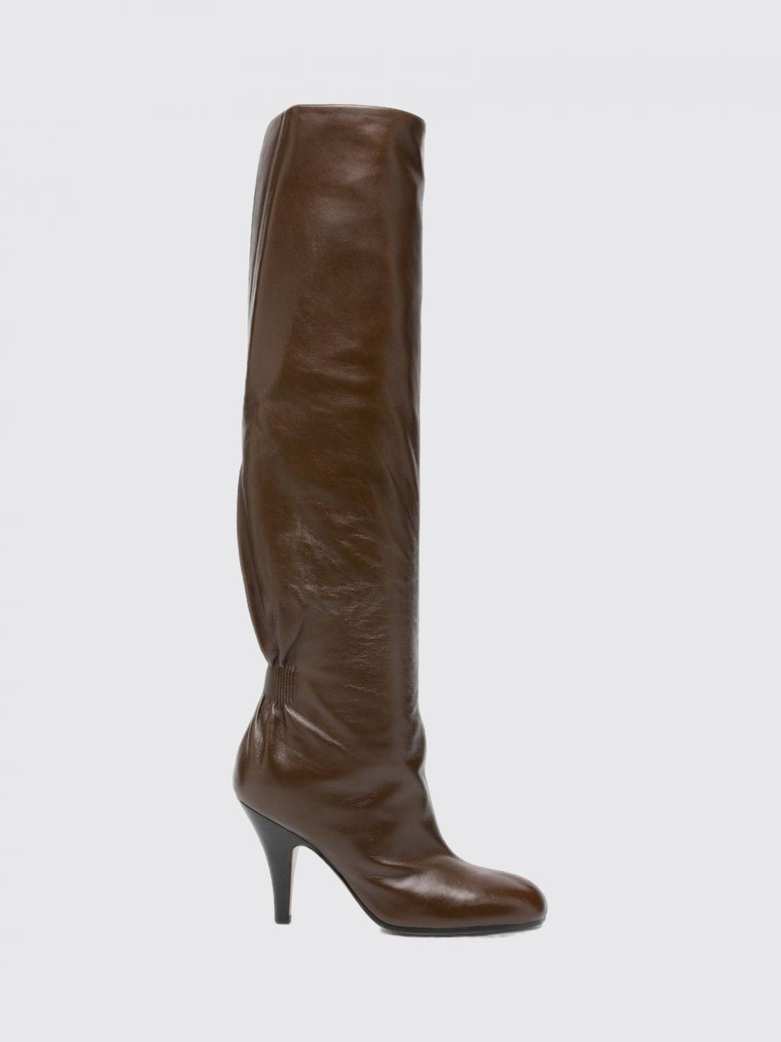 Phoebe Philo Smooth Leather Over-the-Knee Boots with High Stiletto Heel