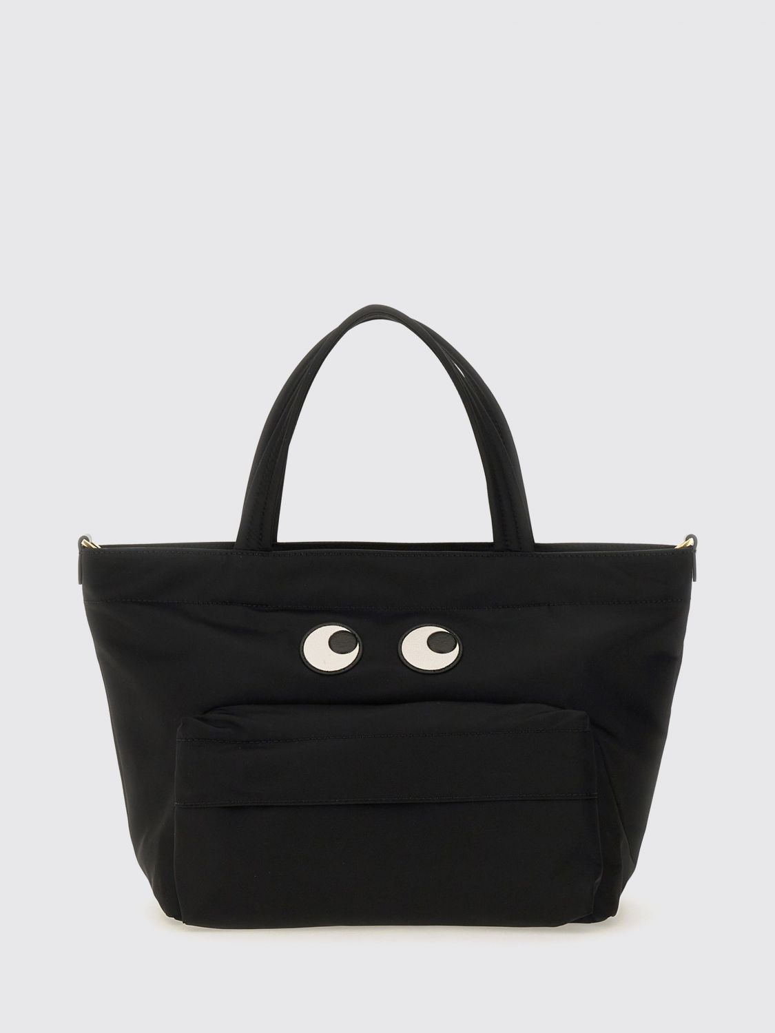 ANYA HINDMARCH Eyes Nylon Handbag with Graphic Print and Removable Shoulder Strap
