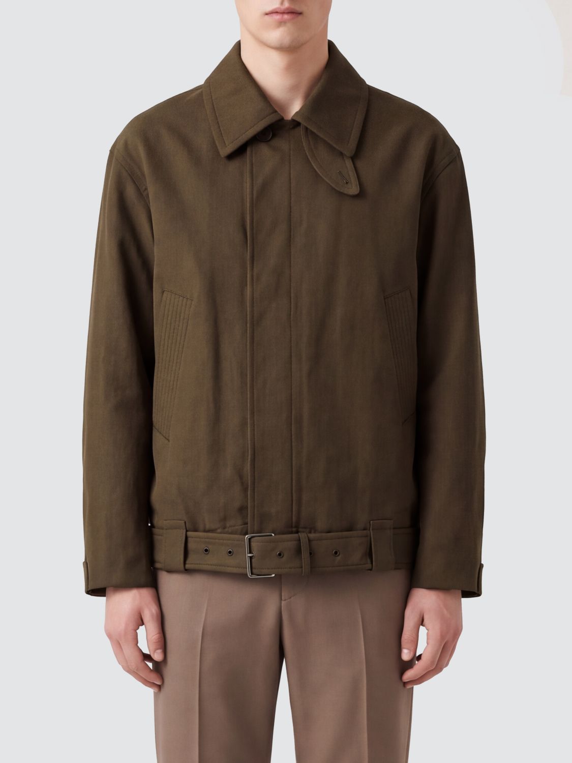 DRIES VAN NOTEN Short Shirt Jacket in Stretch Cotton with Concealed Closure DRIES VAN NOTEN Short Shirt Jacket in Stretch Cotton with Concealed Closure