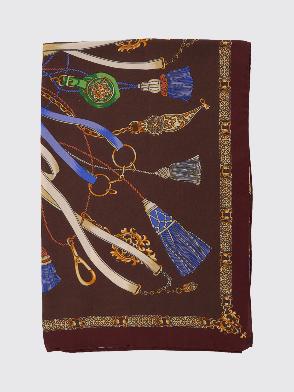 ETRO Square Pure Silk Scarf with Ethnic-Style Graphic Print ETRO Square Pure Silk Scarf with Ethnic-Style Graphic Print
