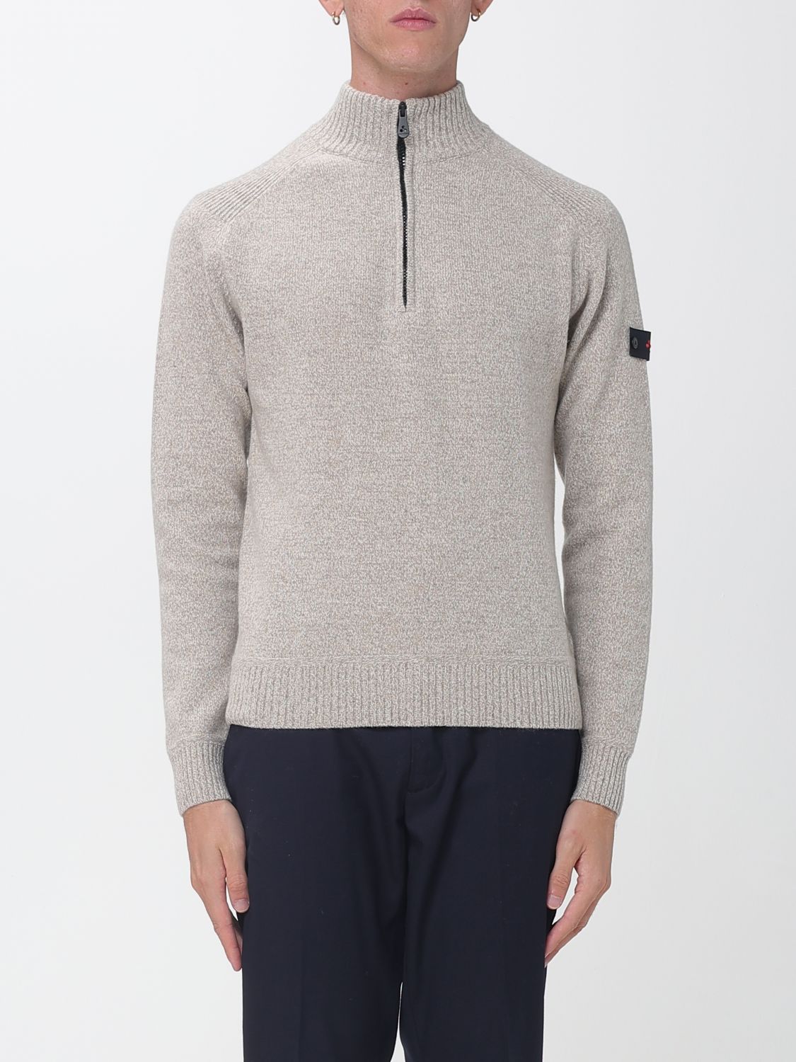 Peuterey Slim Fit High-Neck Wool Jumper with a half-zip closure