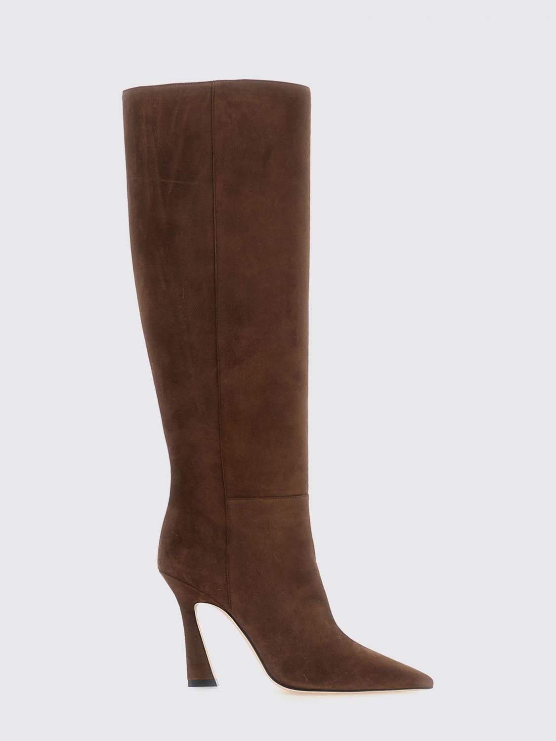 Stuart Weitzman Suede Knee-High Boots with a Flared Heel