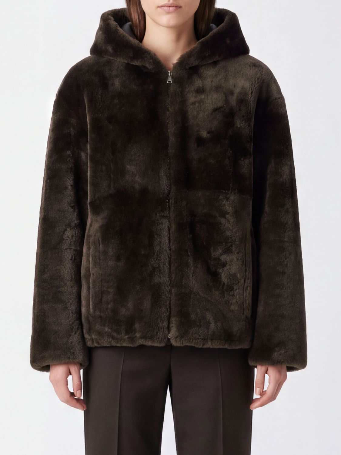 Yves Salomon Jacket Woman Color Brown