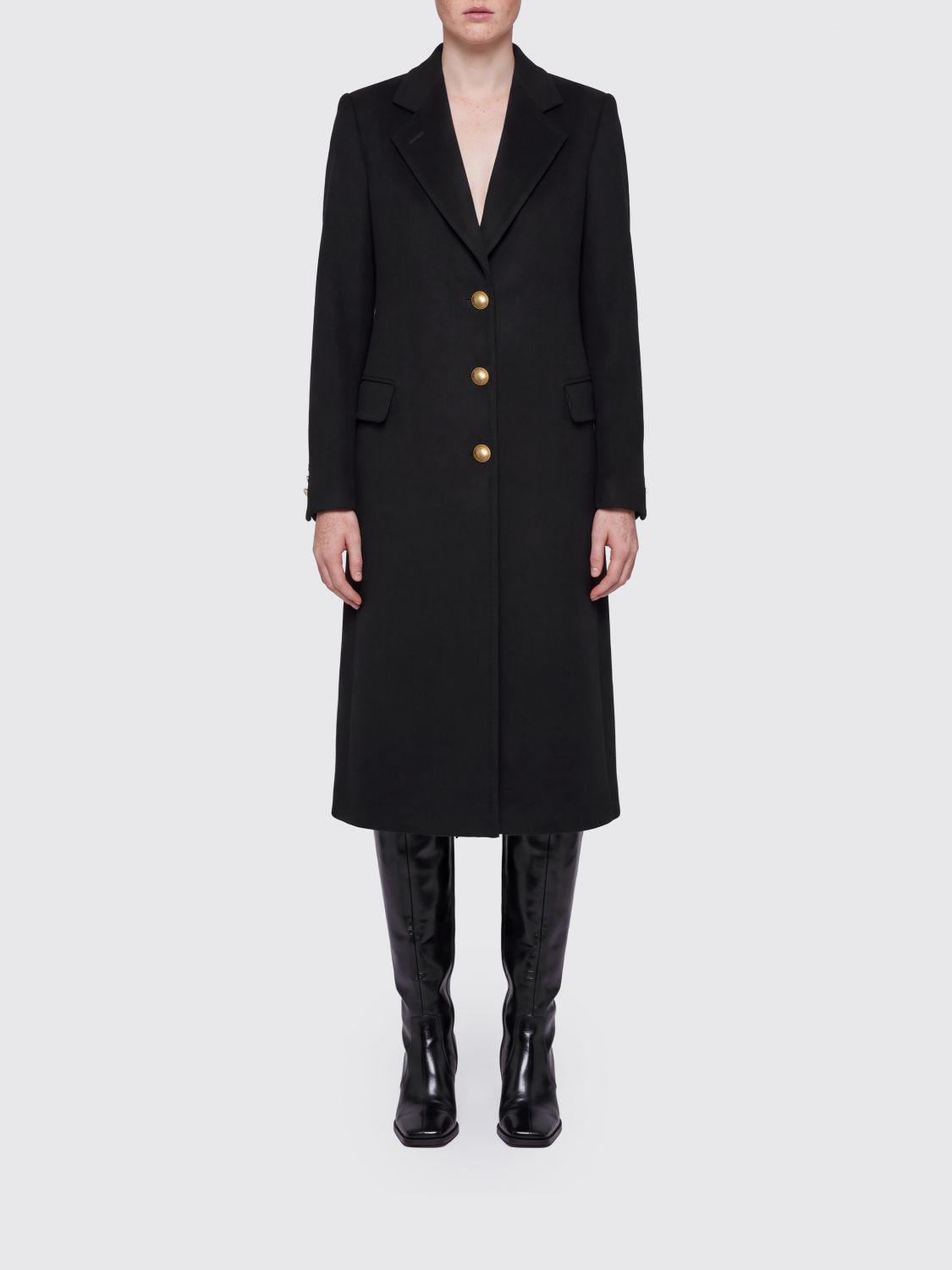 Tagliatore Knee-Length Single-Breasted Wool and Cashmere Coat