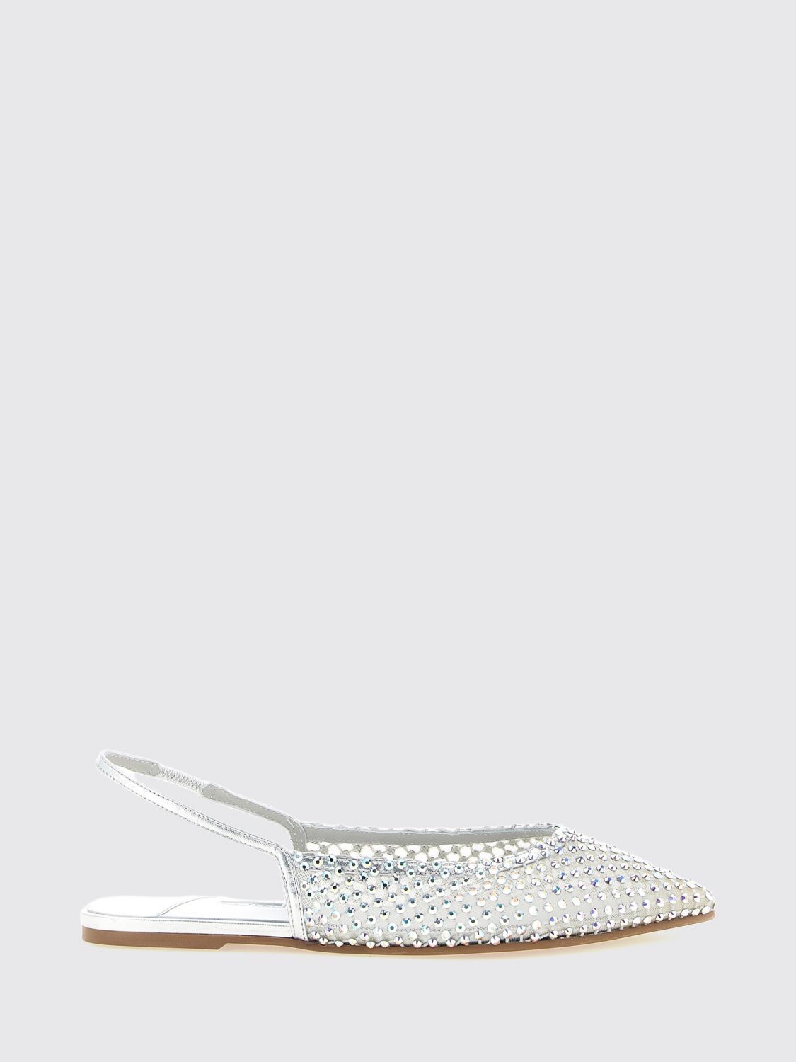 Le Silla Gilda Crystal-Embellished Nylon Mesh Slingback Ballet Flats