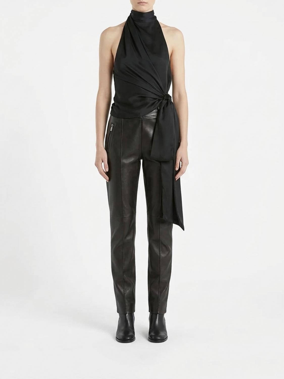 BALMAIN Pure Silk Halterneck Open-Shoulder Top