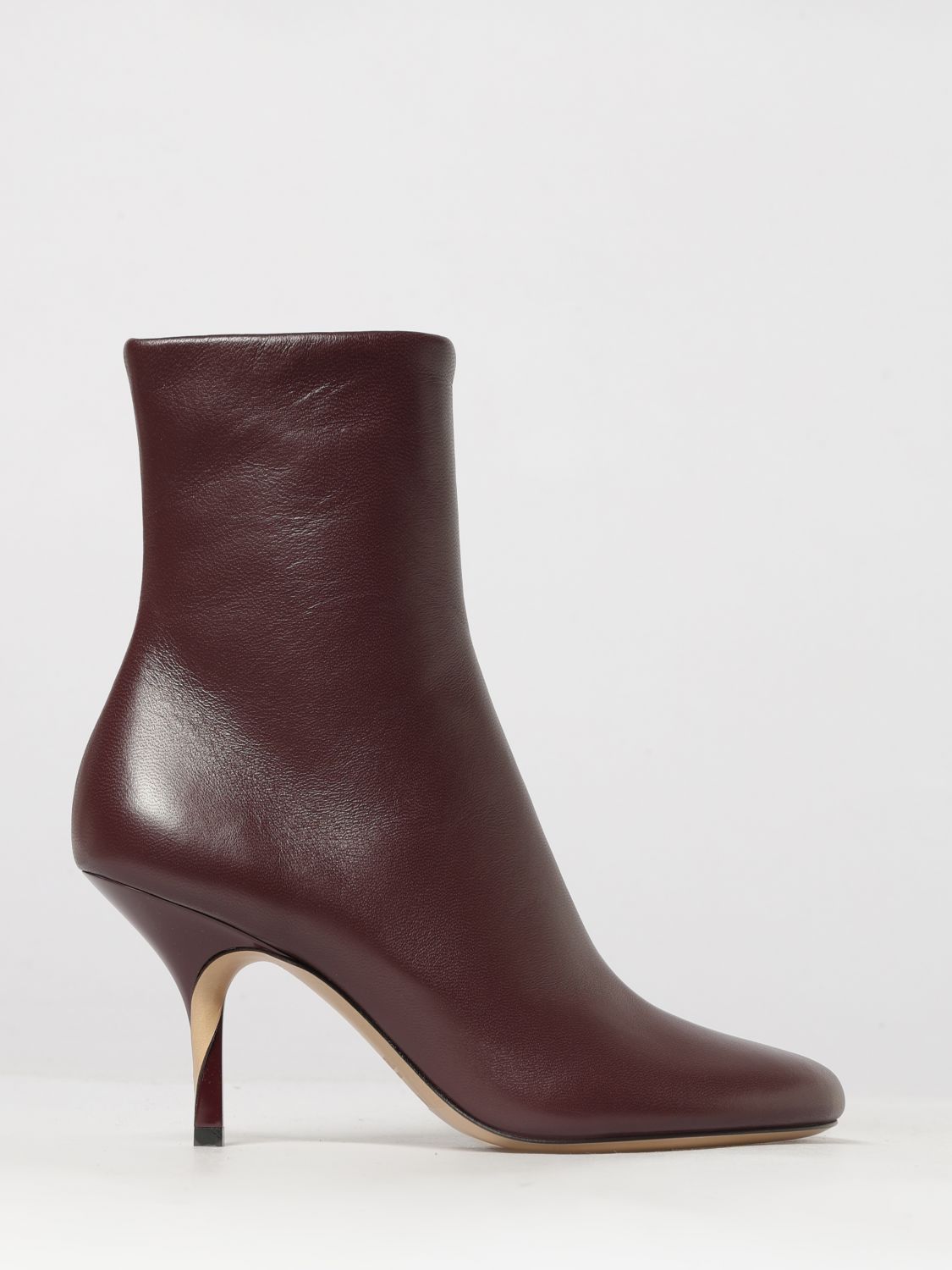 JACQUEMUS Collant Lambskin Leather Ankle Boots with Stiletto Heel and Round Toe