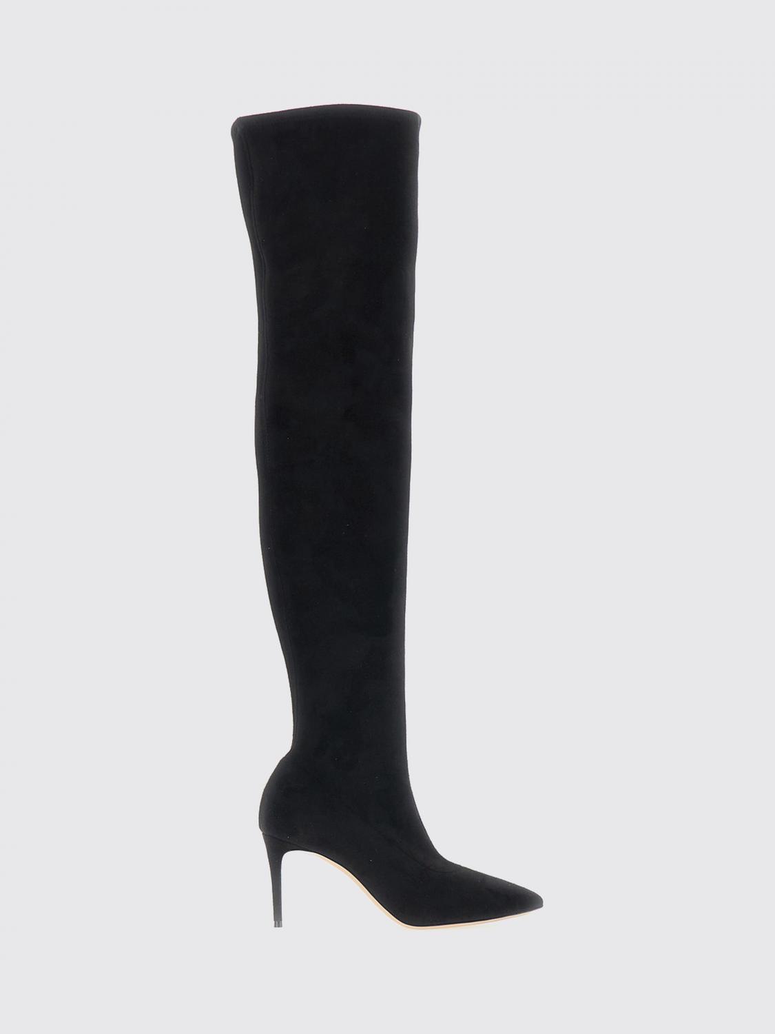 Casadei Julia Over-the-Knee Stretch Fabric Boots with Stiletto Heel