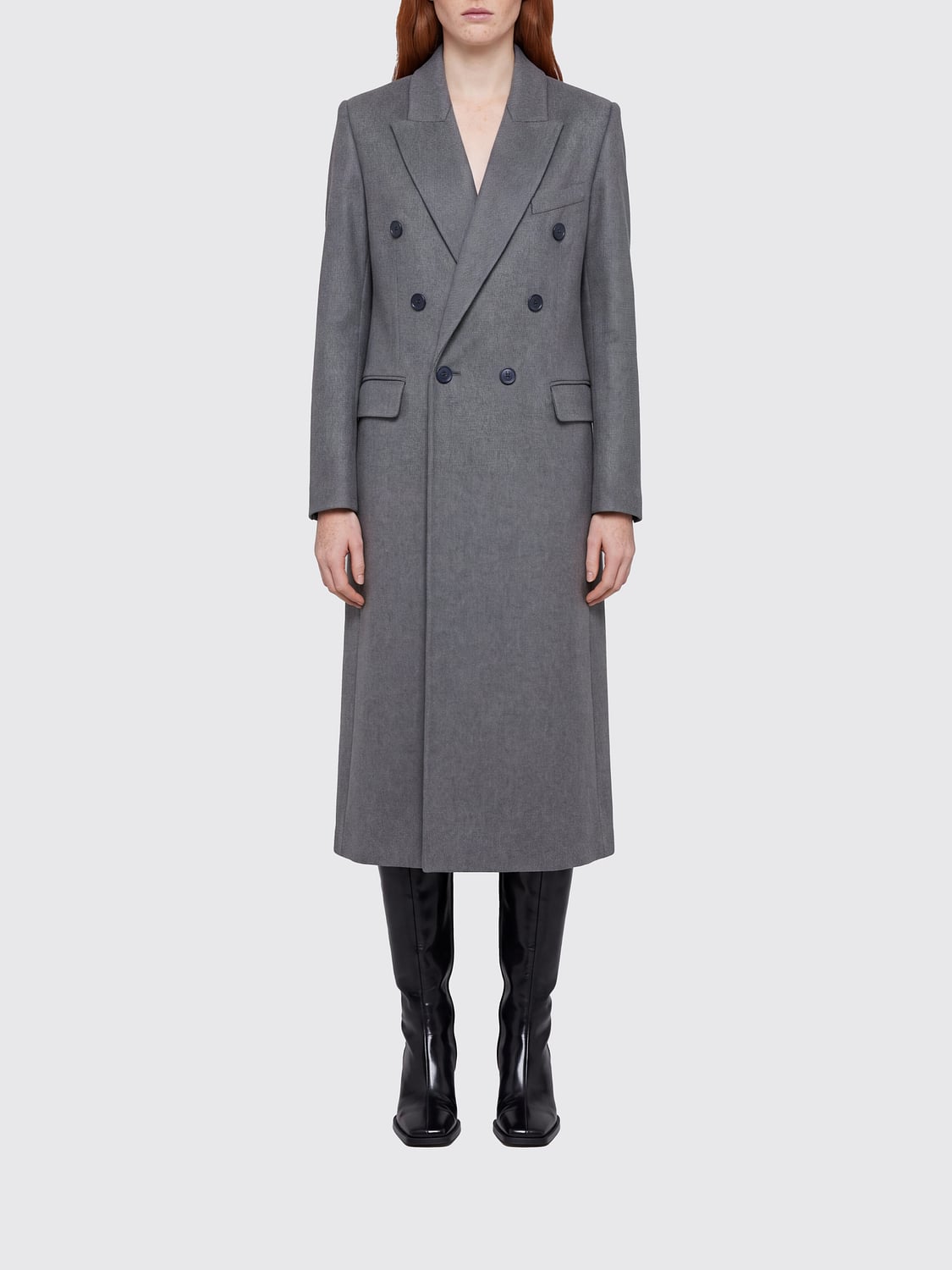 VICTORIA VICTORIA BECKHAM Catriona Double-Breasted Wool and Cashmere Blend Long Coat