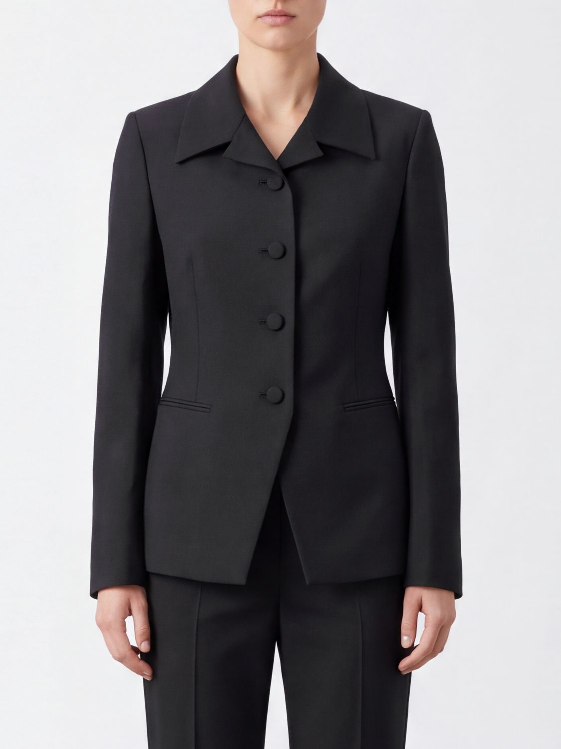 ROHE Single-Breasted Wool and Mohair Blazer with Peak Lapels