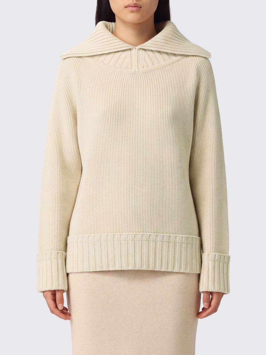 Victoria Victoria Beckham Relaxed Fit Lambswool Blend V-Neck Jumper