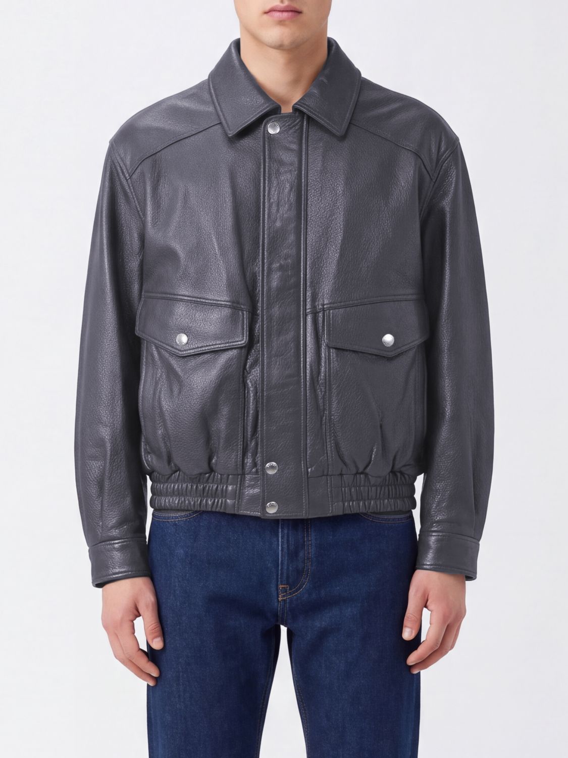 Dunst Lambskin Leather Blouson Jacket with Elasticised Hem