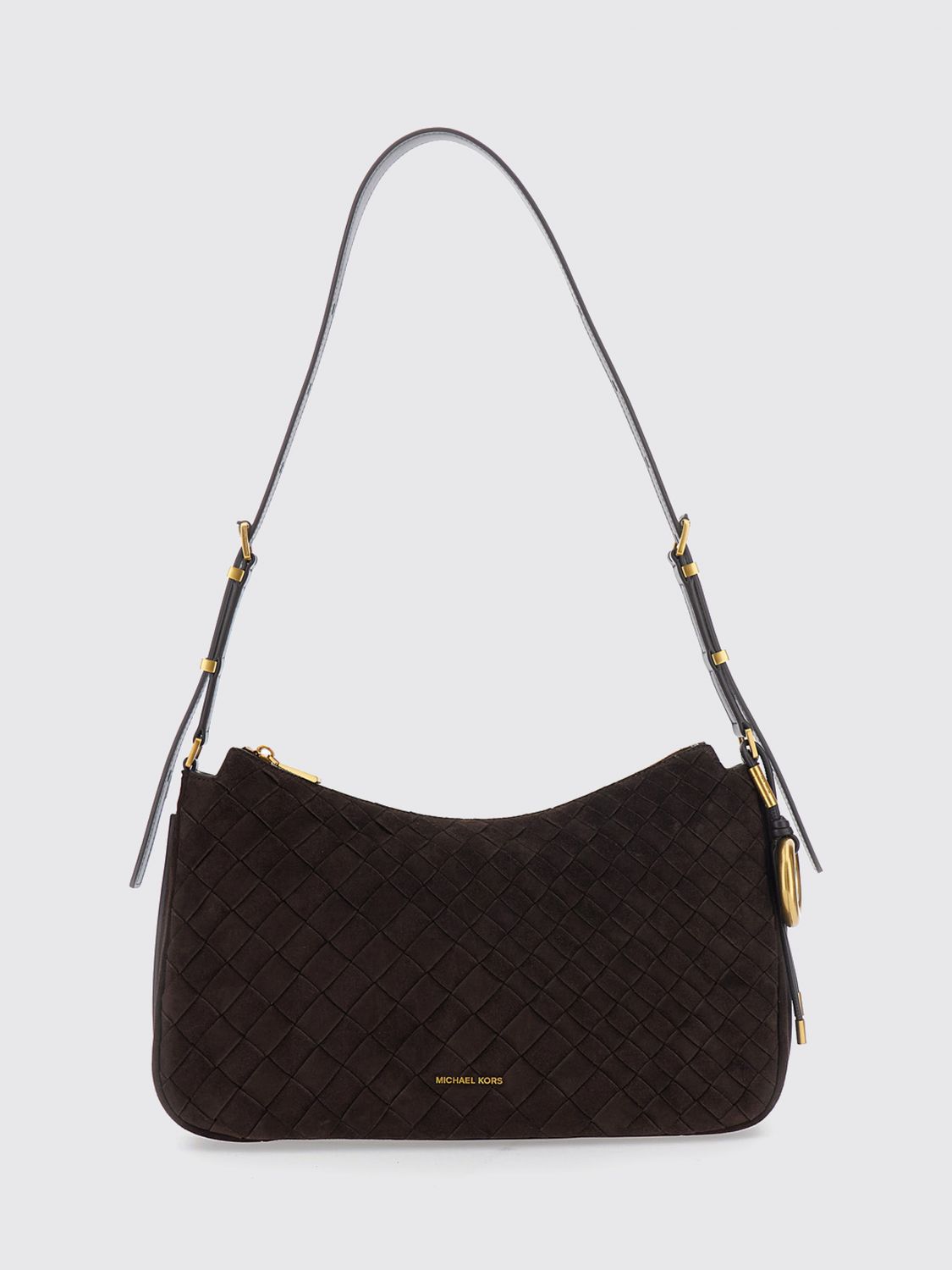 Michael Kors Nolita Woven Suede Shoulder Bag with Charm Michael Kors Nolita Woven Suede Shoulder Bag with Charm