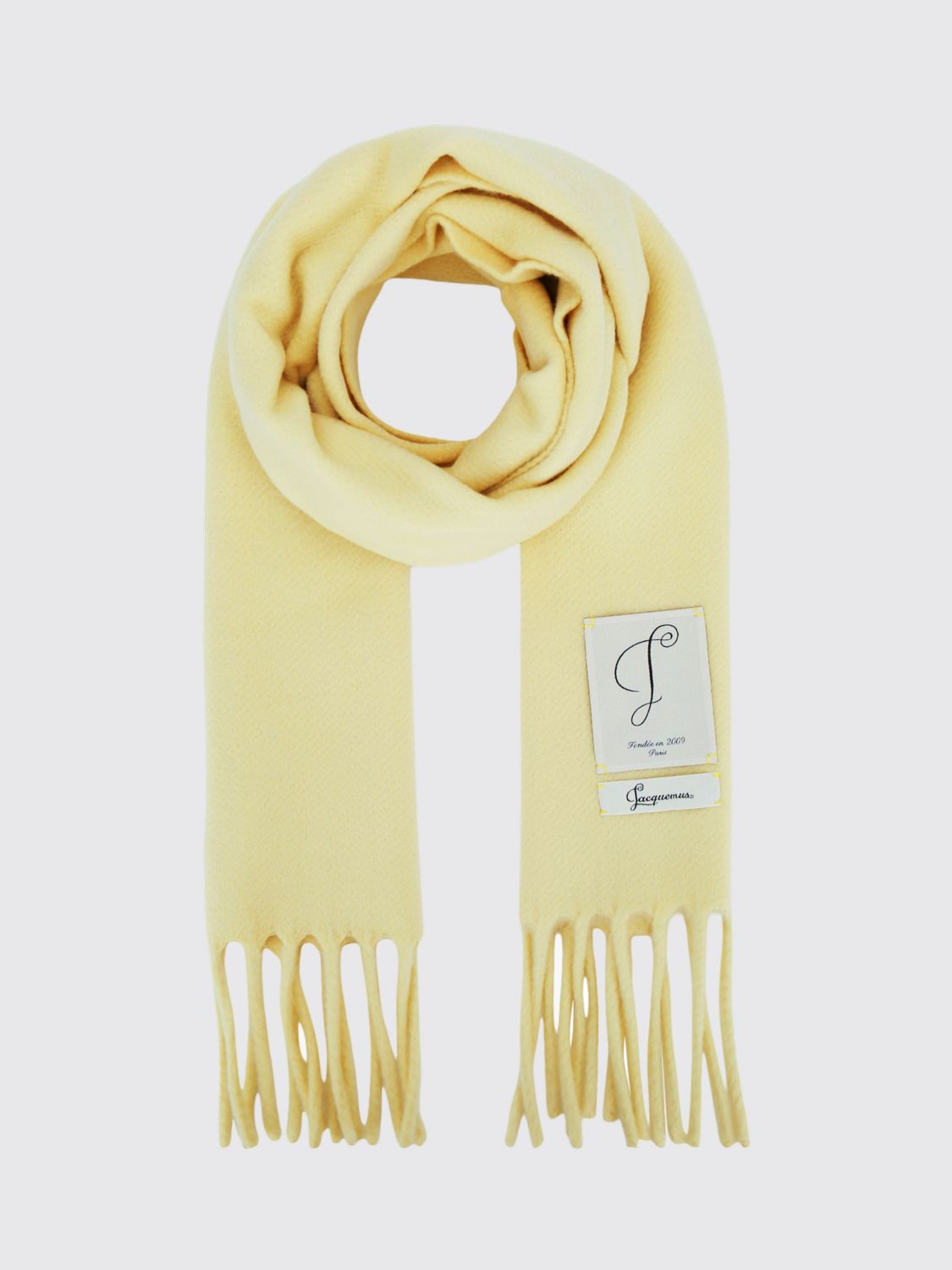 JACQUEMUS Colour-Block Wool-Blend Scarf with Fringes and Applied Logo