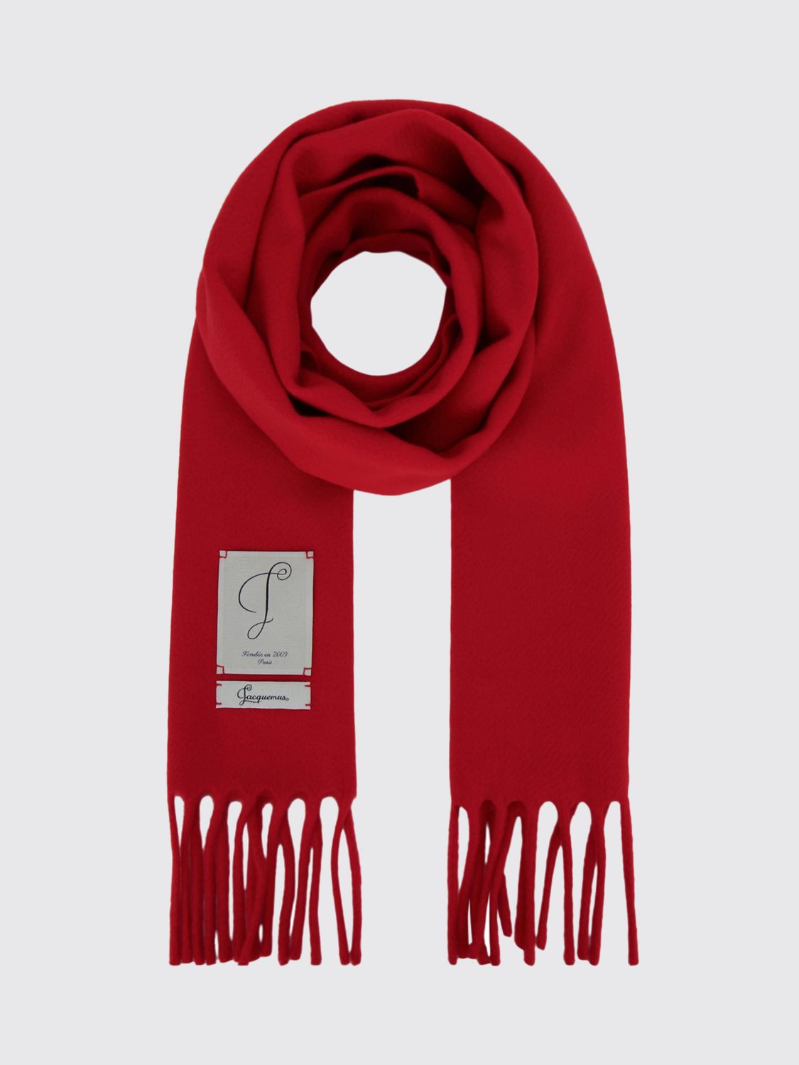 JACQUEMUS Colour-Block Wool-Blend Scarf with Fringes and Applied Logo