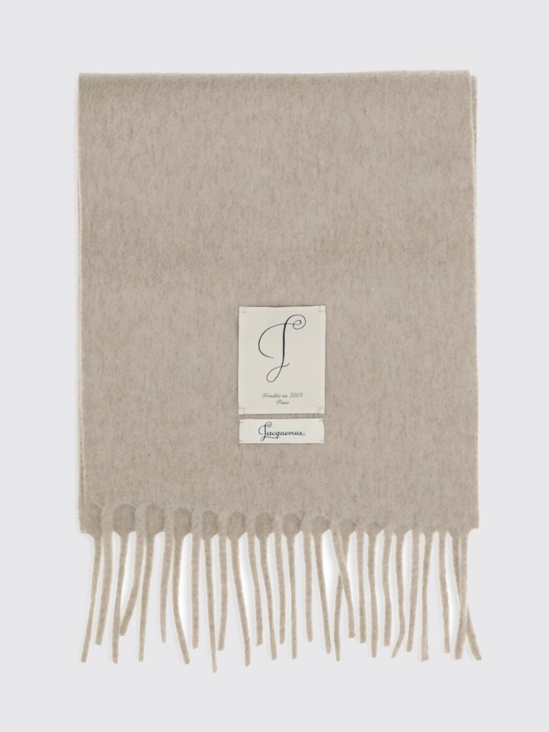 JACQUEMUS Colour-Block Wool-Blend Scarf with Fringes and Applied Logo