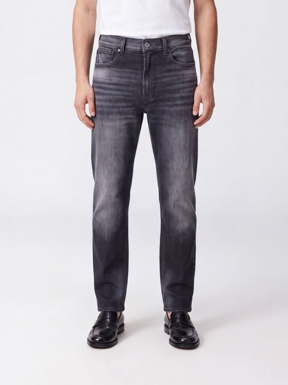 7 For All Mankind Easy Straight Stretch Denim Straight-Leg Jeans