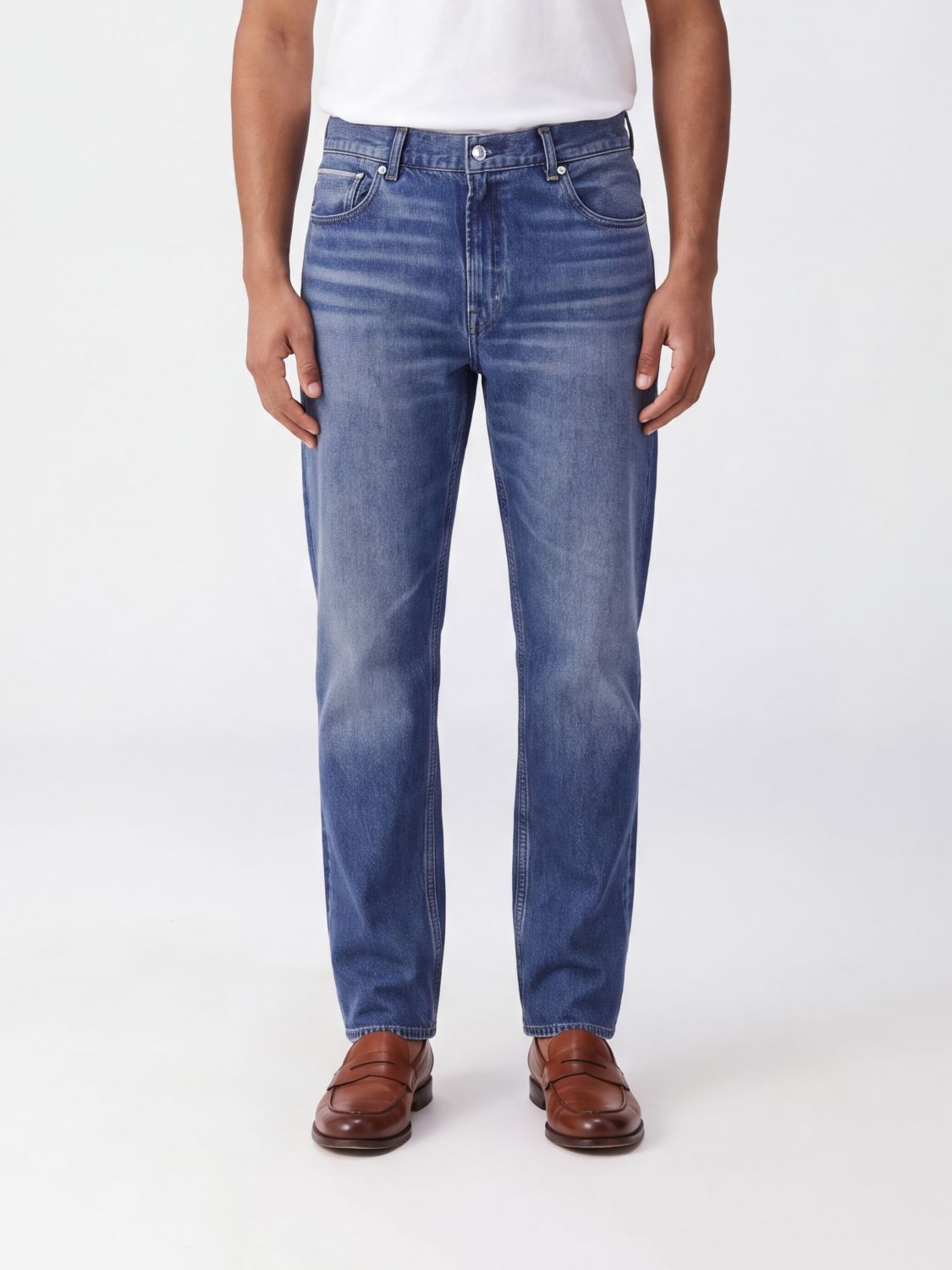 7 For All Mankind Modern Straight Pure Cotton Denim Straight-Leg Jeans