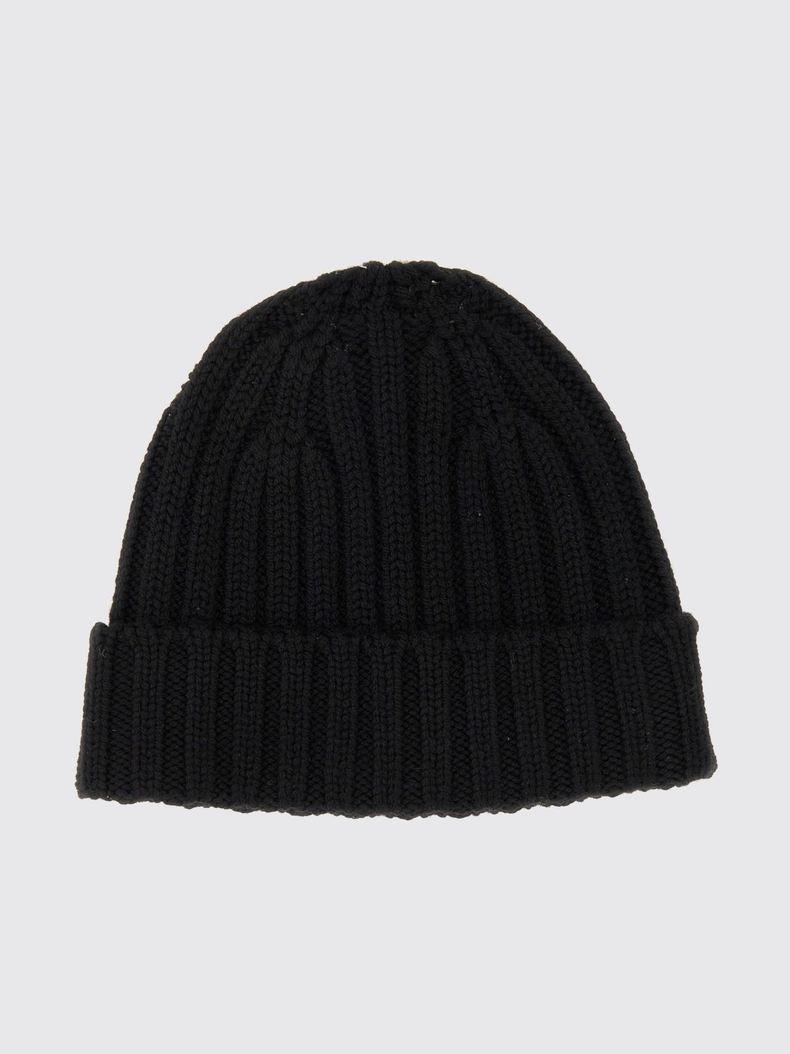 Aspesi Ribbed Wool Beanie Hat with Turn-Up Cuff