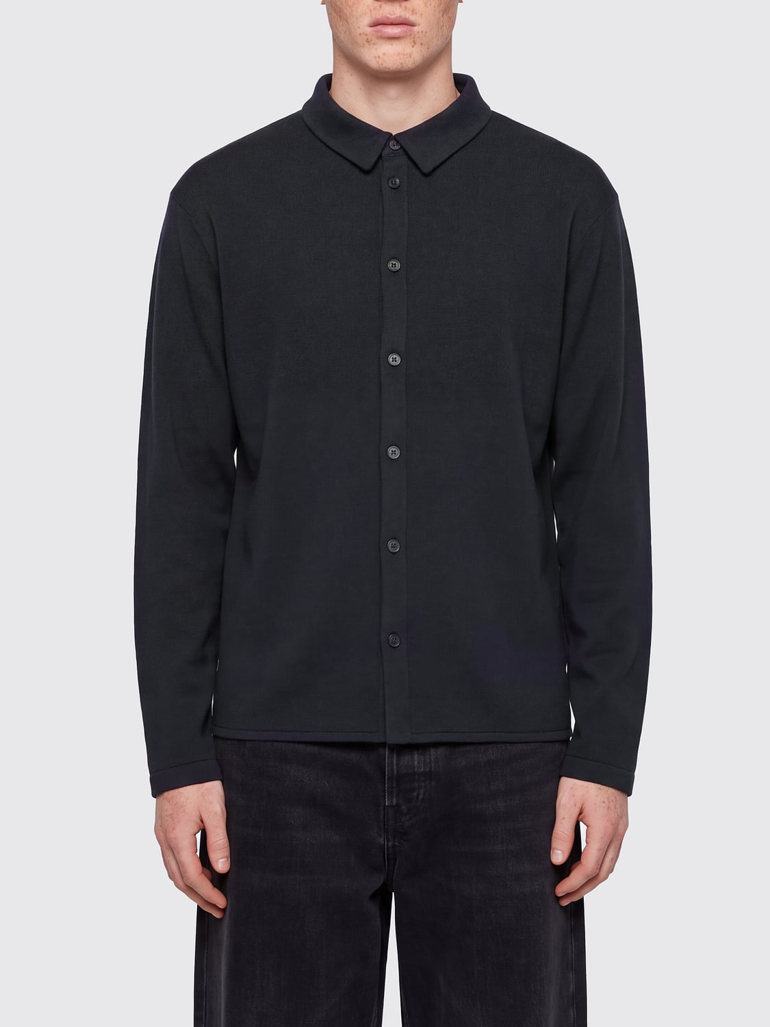 Giorgio Armani Pure Cashmere Knit Shirt with French Collar