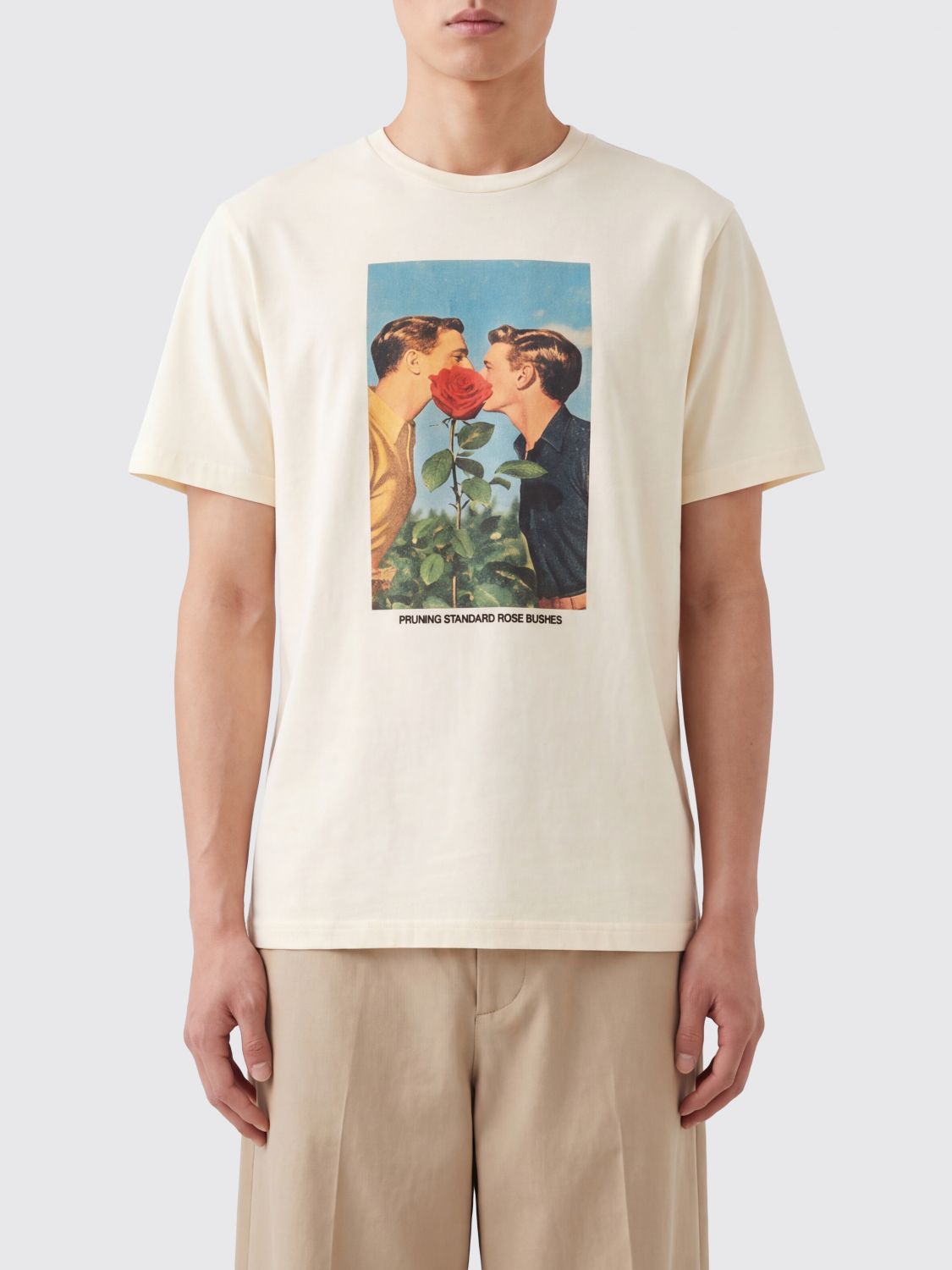 Jw Anderson Graphic Print Cotton T-Shirt with Contrast Logo