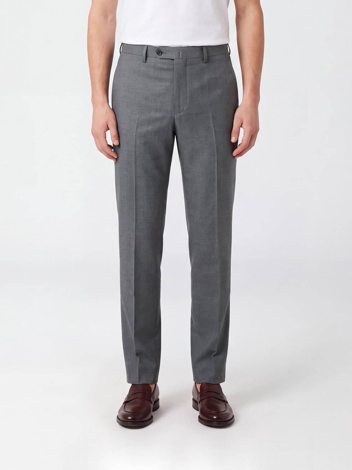 Incotex Slim Fit Sartorial Wool Trousers with Off-Center Closure