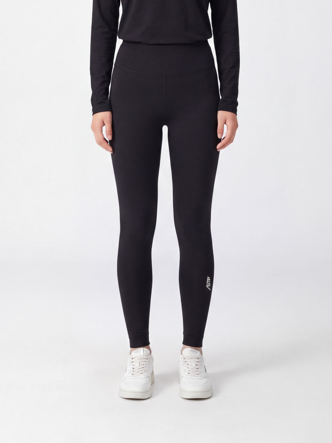 AUTRY High-Waisted Technical Jersey Leggings with a Contrast Side Logo AUTRY High-Waisted Technical Jersey Leggings with a Contrast Side Logo