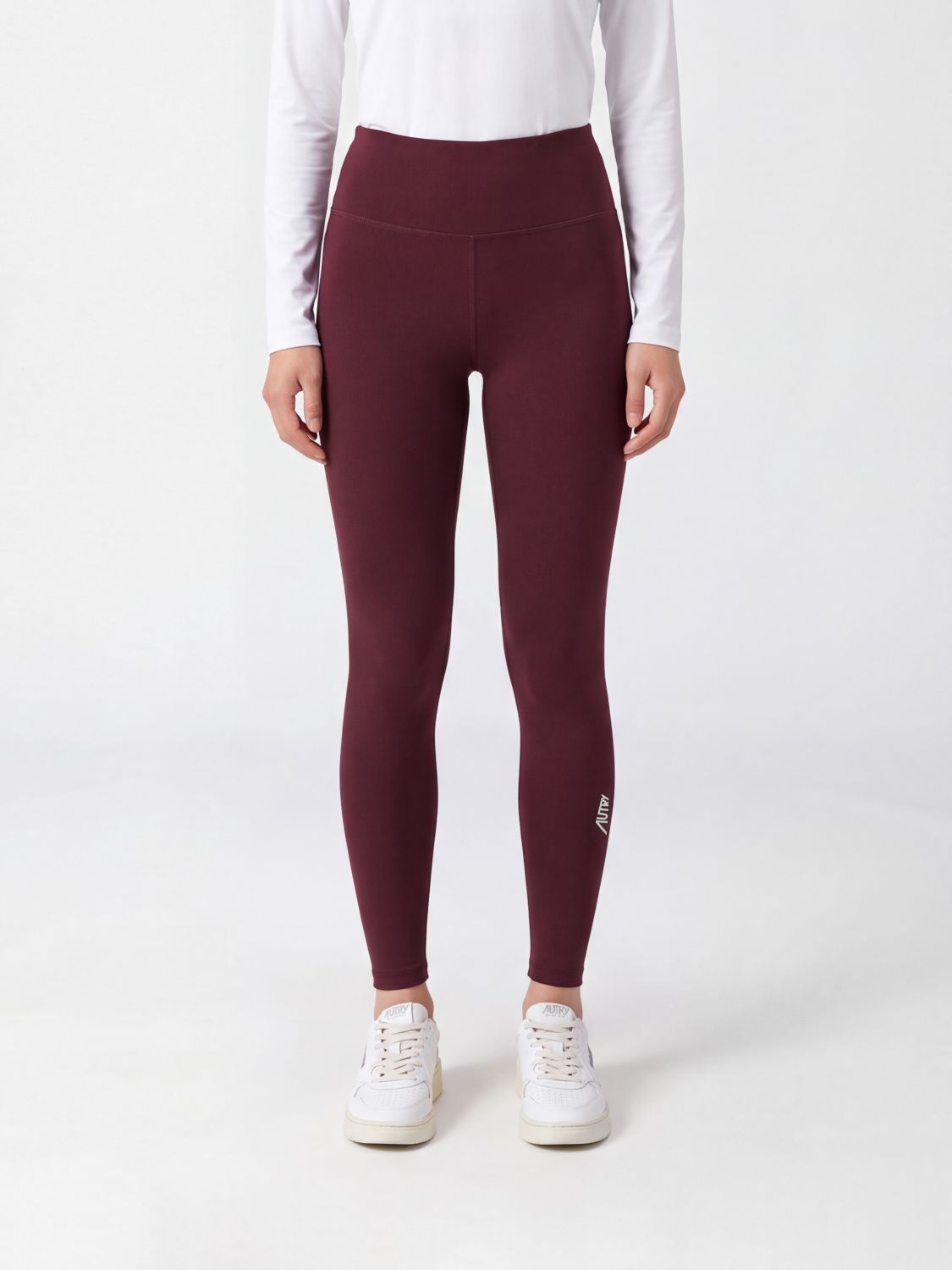 AUTRY High-Waisted Technical Jersey Leggings with a Contrast Side Logo AUTRY High-Waisted Technical Jersey Leggings with a Contrast Side Logo