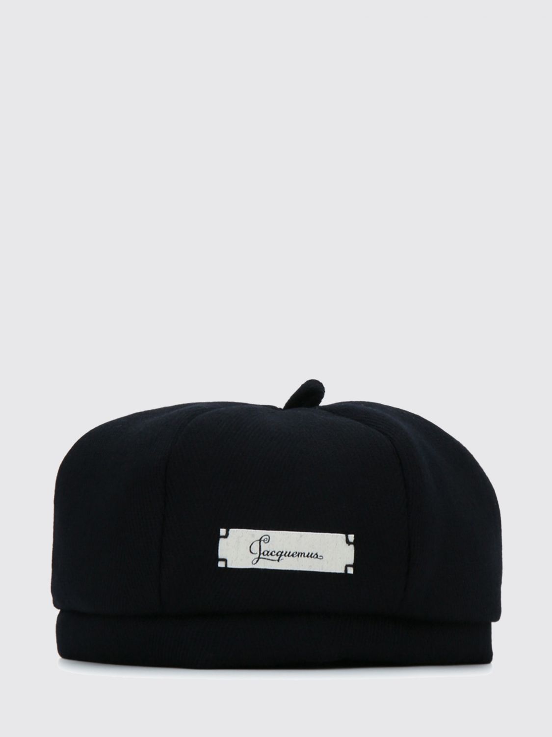 JACQUEMUS Le Bob Artichaut Virgin Wool Beret with Applied Logo JACQUEMUS Le Bob Artichaut Virgin Wool Beret with Applied Logo