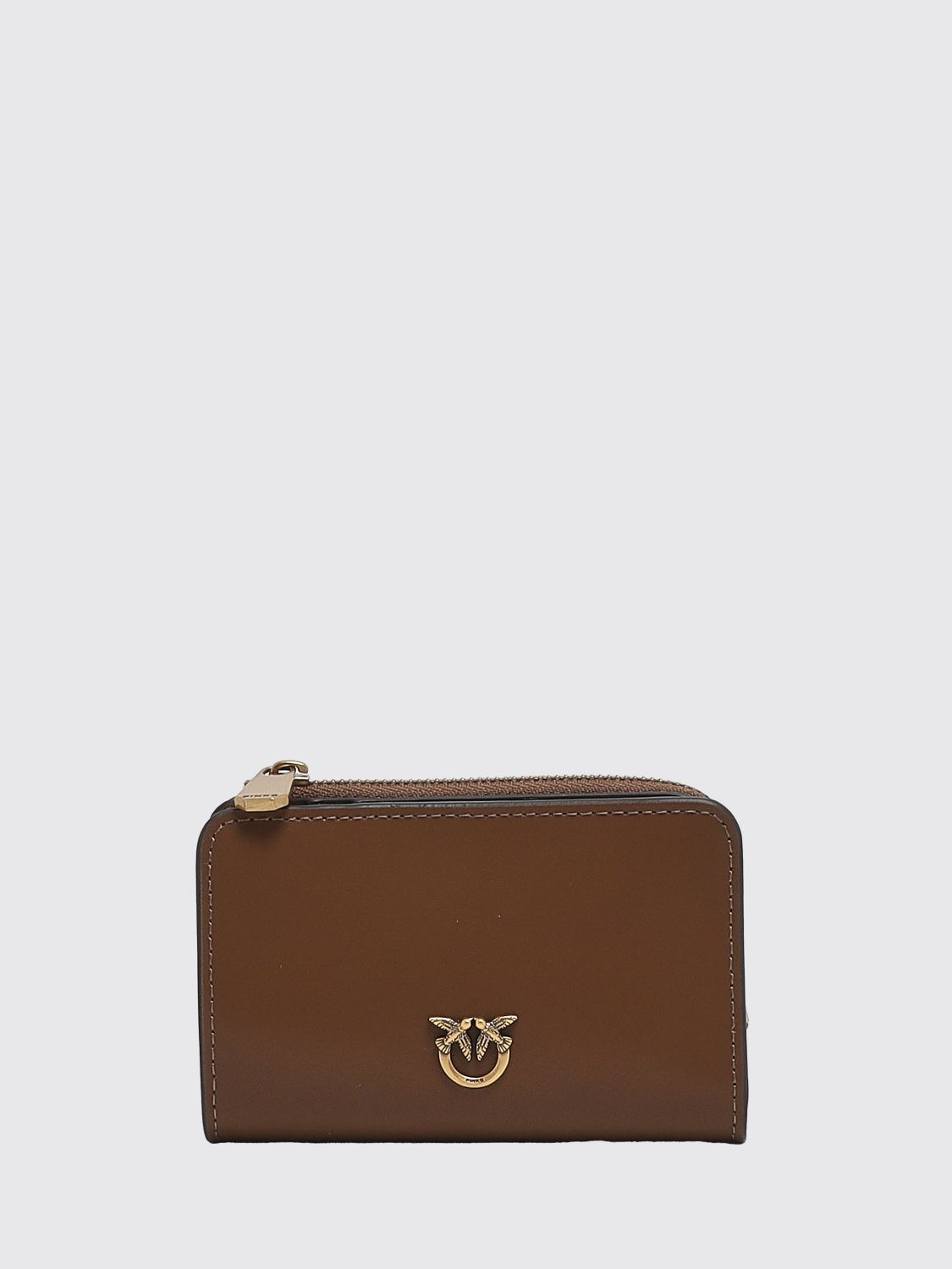 PINKO Portafoglio bifold in pelle di vitello liscia con logo Love Birds