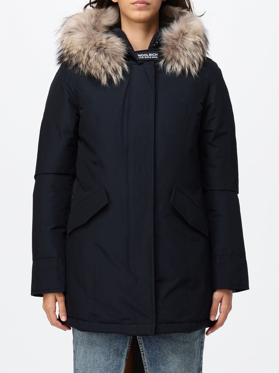 Woolrich Coat Woman Color Navy In Blue