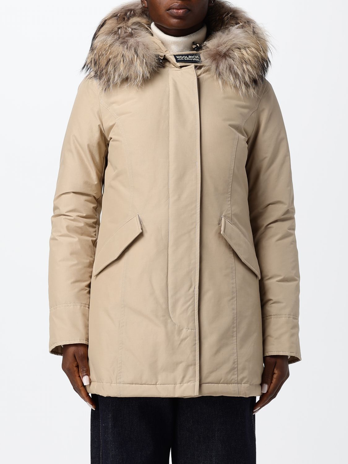 Woolrich Coat Woman Color Burnt In Neutral