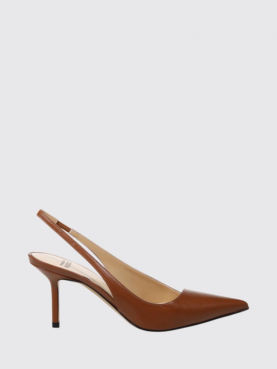 Francesco Russo Suede Leather Mid-Heel Slingback Pumps