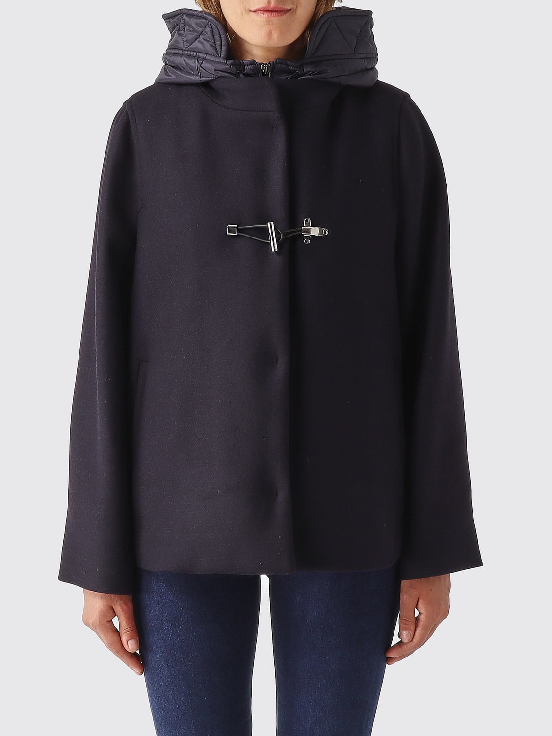 FAY Coat Woman color Petroleum Blue