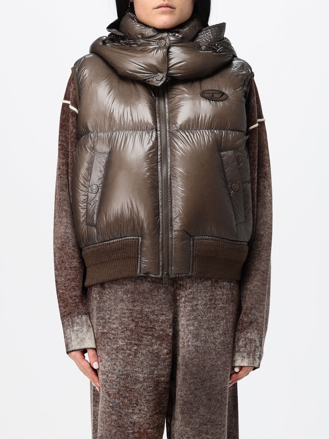 DIESEL Jacket Woman color Dove Grey