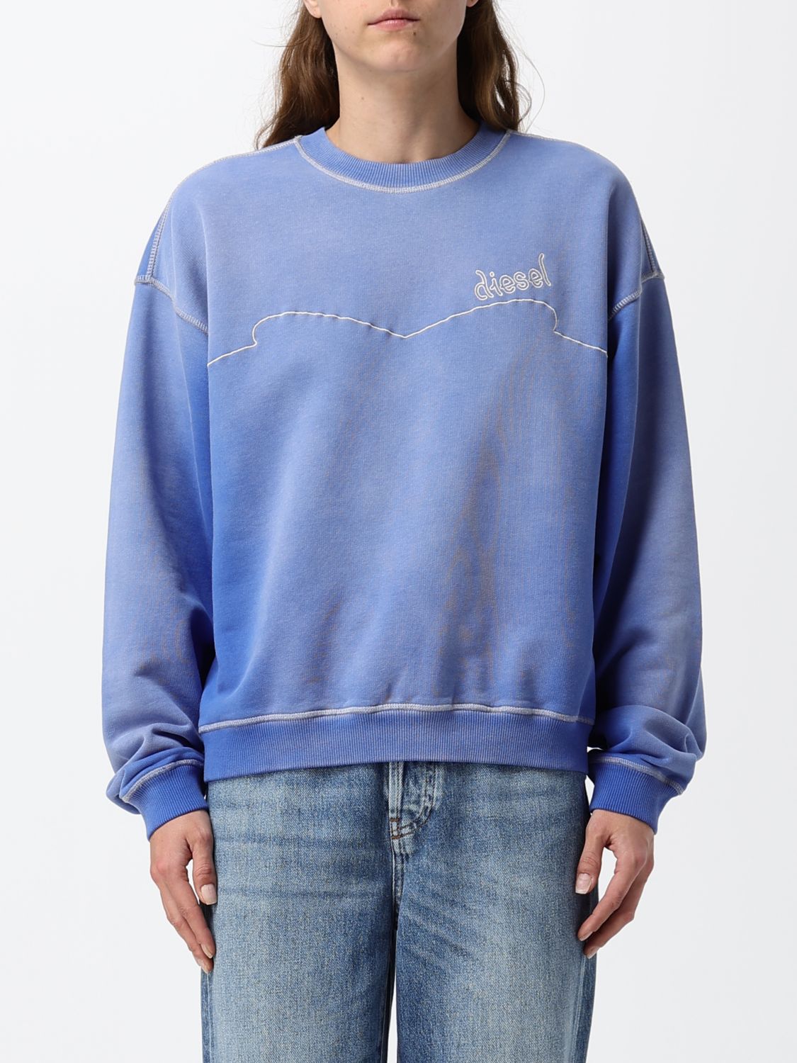 DIESEL Sweatshirt Woman color Gnawed Blue
