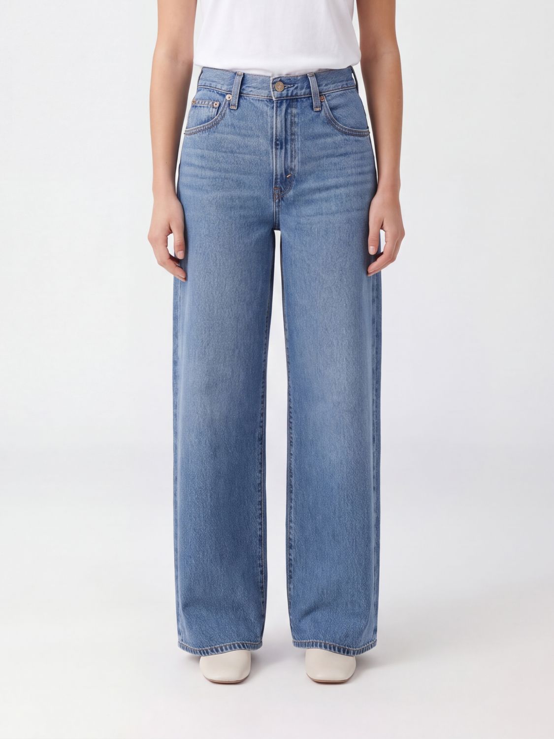 LEVI'S Jeans Cinch a zampa a vita alta in misto lino e viscosa